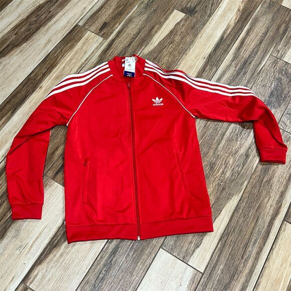 Adidas Kids' Adicolor SST Track Top Jacket Red/White XL Unisex - Picture 3 of 8